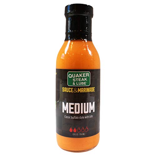 Quaker Steak And Lube Medium Wing Sauce - 12 Ounce Glass Bottle