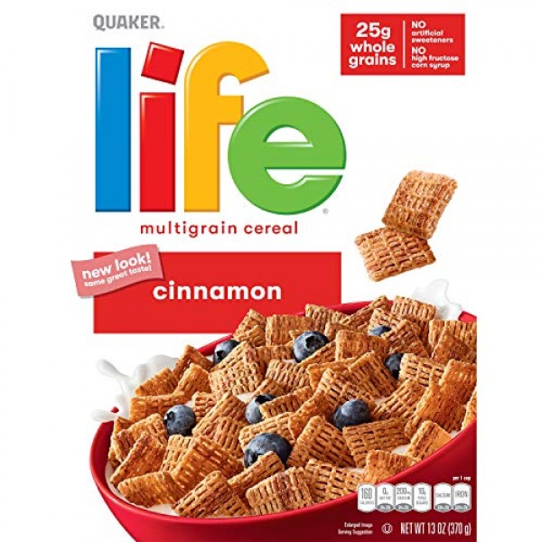 Life Multigrain Cereal, Cinnamon, 13-Ounce Boxes Pack of 4