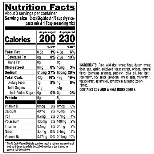 Near East Long Grain & Wild Rice Mix, Garlic & Herb 5.9oz Pack ...