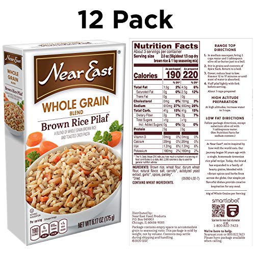Near East Whole Grain Blends, Brown Rice Pilaf, 6.17Oz Pack Of