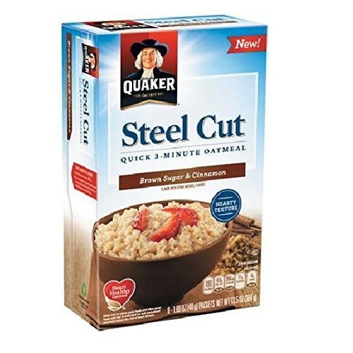 Quaker Steel Cut Quick Oatmeal Brown Sugar And Cinnamon 8 Ct