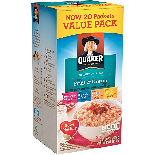 Quaker Fruit &Amp; Cream Instant Oatmeal 20 Count Pack