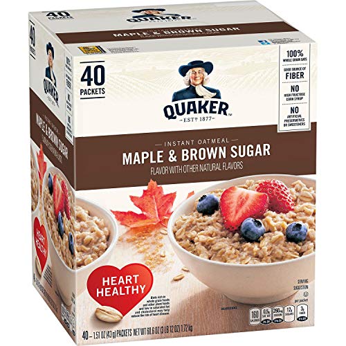 Quaker Instant Oatmeal Maple Brown Sugar - 40Ct Pack Of 3