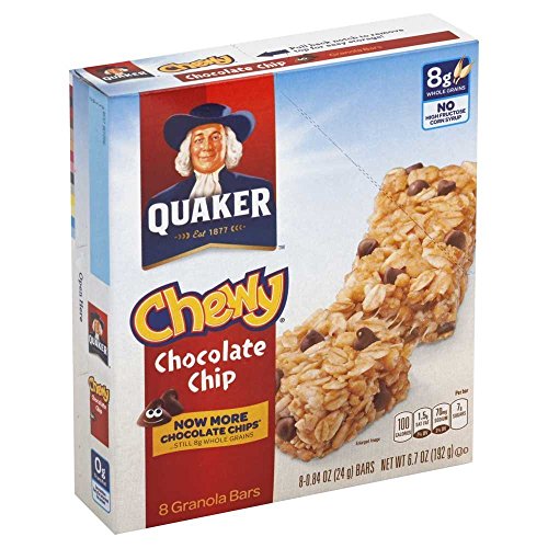 Quaker Chewy Chocolate Chip Granola Bar, 0.84 Ounce - 8 Per Pack