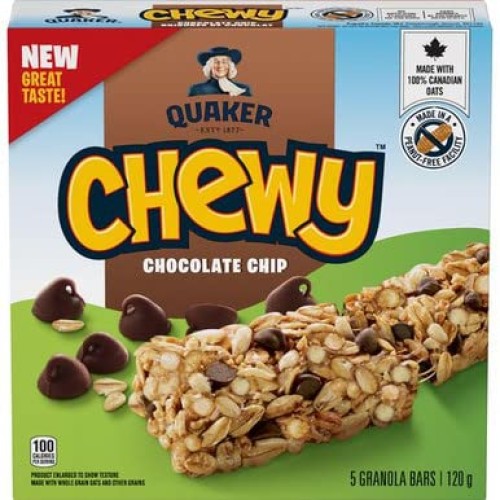 Quaker Chewy Chocolate Chip Granola Bars, 120g/4.2 oz, Box {Impo...