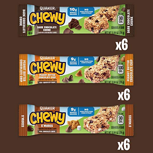 Quaker Chewy Granola Bars, Variety Pack, 18 Count
