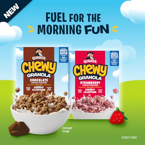 Quaker Chewy Granola Breakfast Cereal, Chocolate, 13.6oz Box, 2...
