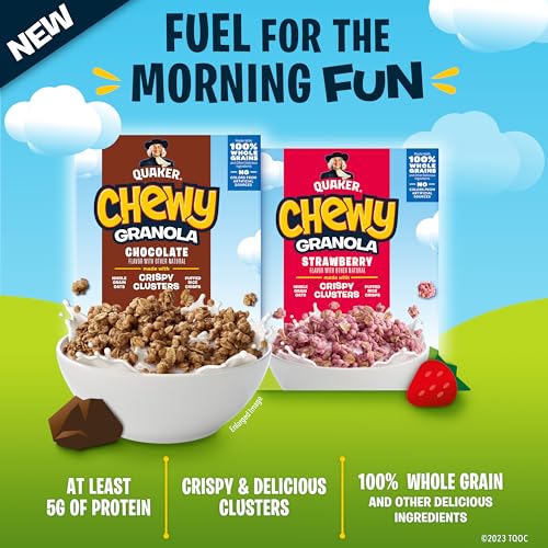 Quaker Chewy Granola Breakfast Cereal, Chocolate, 13.6oz Box, 2...