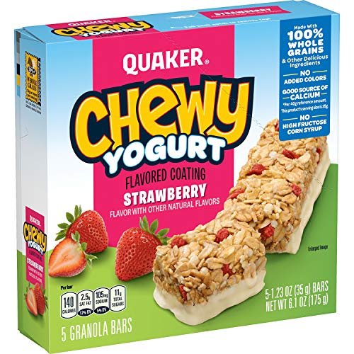 Quaker Chewy Yogurt Granola Bar, Strawberry 5 Count Pack of 1