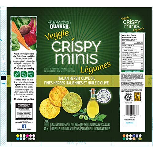 Quaker Crispy Minis Veggie Italian Herb &Amp; Olive Oil Multigrain C