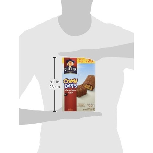 Quaker Chewy Dipps Chocolate Chip Granola Bars, 1.09 Oz, 20 Count Quaker Chewy Dipps Chocolate Chip Granola Bars, 1.09 Oz, 20 Count