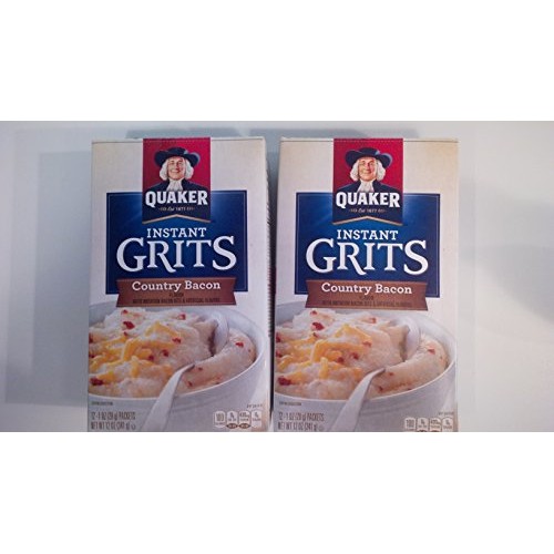 Quaker Instant Grits Country Bacon Flavor 12 Oz 2 Boxes
