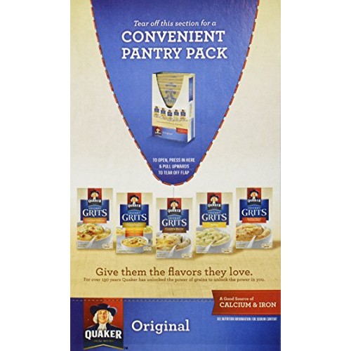 Quaker, Instant Grits, Original, 12 Count, 12Oz Box Pack Of 6 Quaker, Instant Grits, Original, 12 Count, 12Oz Box Pack Of 6