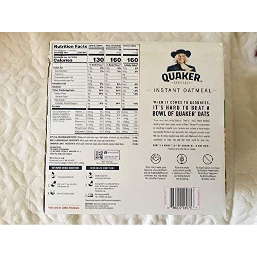 Quaker Instant Oatmeal 52 Packets Apples &Amp; Cinnamon; Maple &Amp; Br