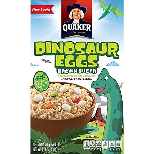 Quaker Instant Oatmeal, Dinosaur Eggs &Amp; Brown Sugar, Individual
