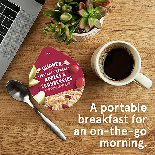 Quaker Instant Oatmeal Express Cups, Apples &Amp; Cranberries, 12 Count