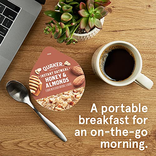 Quaker Instant Oatmeal Express Cups, Honey &Amp; Almonds, 12 Count