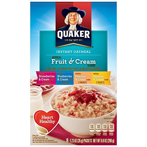 Quaker Instant Oatmeal Fruit &Amp; Cream, Variety Pack, 8-Count Boxe