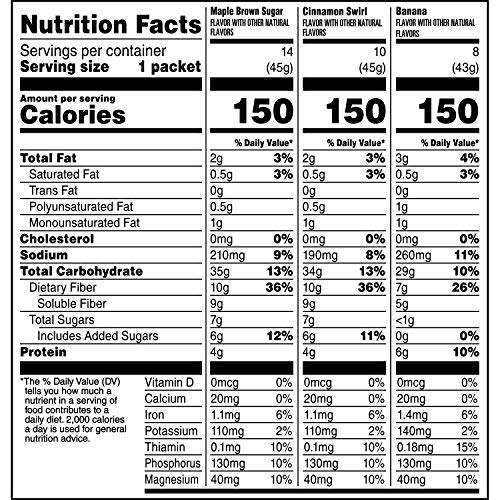 Quaker Instant Oatmeal, High Fiber 3 Flavor Variety Pack, Indivi Quaker Instant Oatmeal, High Fiber 3 Flavor Variety Pack, Indivi