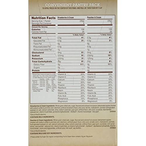 Quaker Instant Oatmeal, Low Sugar Fruit &Amp; Cream Variety Pack, Br