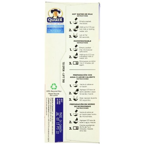 Quaker Instant Oatmeal, Low Sugar Fruit &Amp; Cream Variety Pack, Br