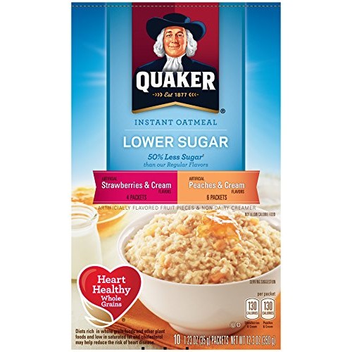Quaker Instant Oatmeal, Low Sugar Fruit &Amp; Cream Variety Pack, Br