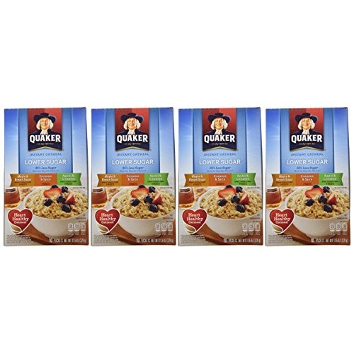 Quaker Instant Oatmeal Lower Sugar, Flavor Variety Pack, 10 Coun
