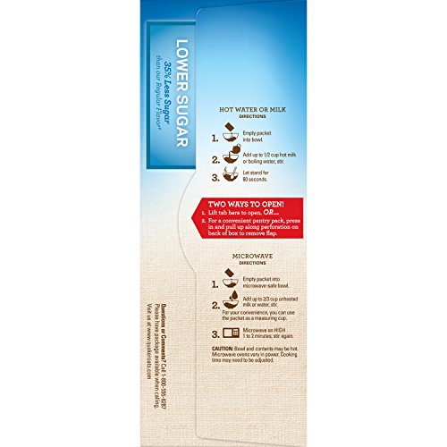 Quaker Instant Oatmeal Lower Sugar, Flavor Variety Pack, 10 Coun