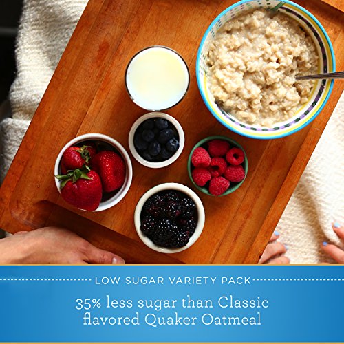 Quaker Instant Oatmeal Lower Sugar, Flavor Variety Pack, 10 Coun