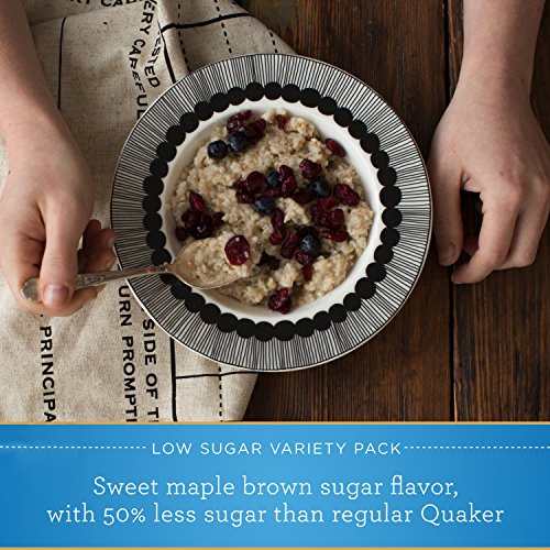 Quaker Instant Oatmeal Lower Sugar, Flavor Variety Pack, 10 Coun