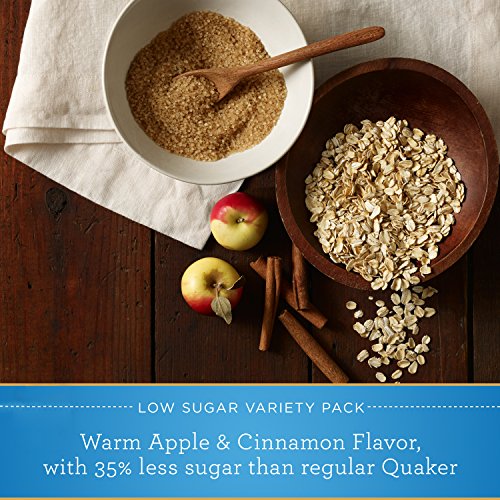 Quaker Instant Oatmeal Lower Sugar, Flavor Variety Pack, 10 Coun