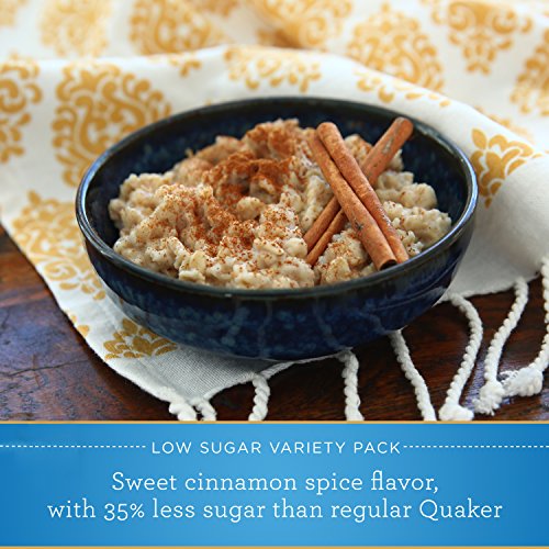 Quaker Instant Oatmeal Lower Sugar, Flavor Variety Pack, 10 Coun