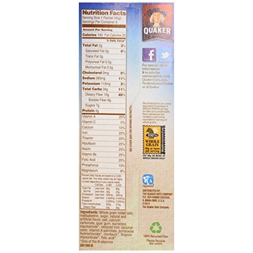 Quaker Instant Oatmeal, Maple And Brown Sugar, 12.6 Oz