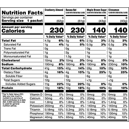 Quaker Instant Oatmeal, Protein 4 Flavor Variety Pack, 7G+ Prote