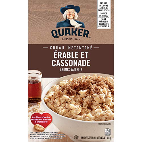 Quaker Instant Oats Maple And Brown Sugar Oatmeal 8Ct 344G/12.1O