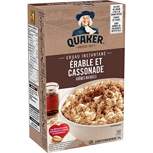 Quaker Instant Oats Maple And Brown Sugar Oatmeal 8Ct 344G/12.1O