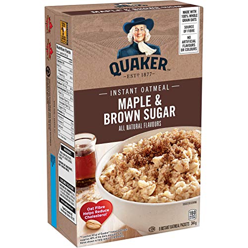 Quaker Instant Oats Maple And Brown Sugar Oatmeal 8Ct 344G/12.1O