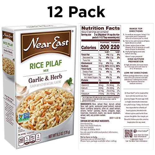 Quaker Near East Rice Pilaf Mix, Garlic & Herb 6.3 oz Pack of 1...