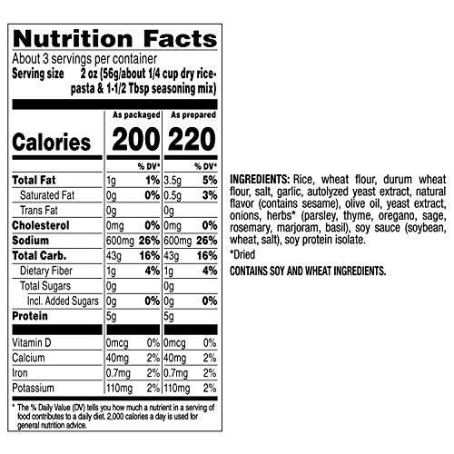 Quaker Near East Rice Pilaf Mix, Garlic & Herb 6.3 oz Pack of 1...