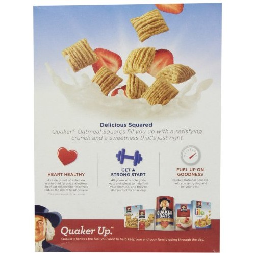 Quaker Oatmeal Squares, Brown Sugar, Crunchy Oat Breakfast Cerea