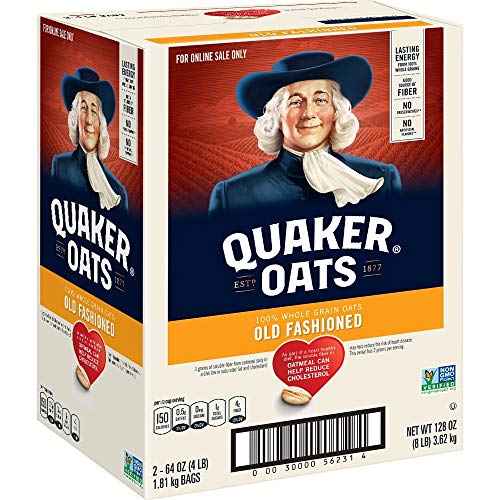 Quaker Old Fashioned Rolled Oats, Non Gmo Project Verified, Two