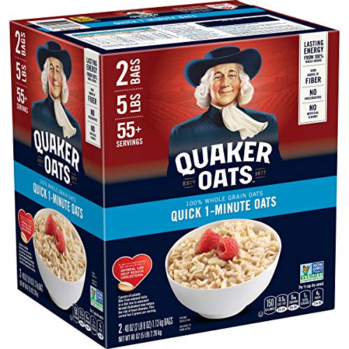 Quaker Quick 1-Minute Oatmeal, Non Gmo Project Verified, Two 40O