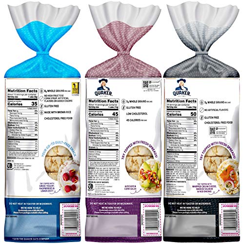 Quaker Rice Cakes, 3 Flavor Topper Variety Pack, 6 Pack