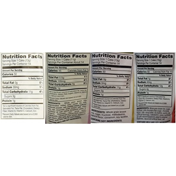 Quaker Rice Cakes Variety Bundle - Pack Of 4 Flavors, Chocolate