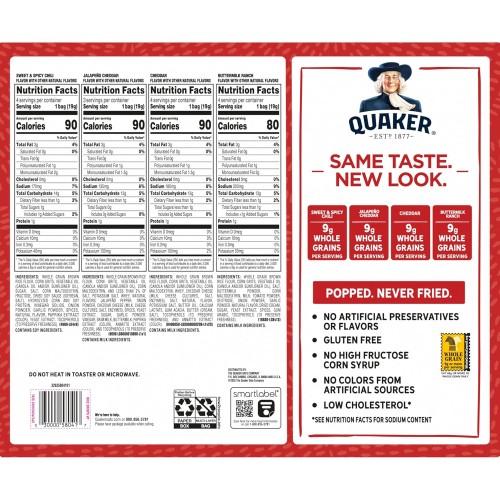 Quaker Rice Crisps, 4 Flavor Spicy and Savory Variety Mix, 15 count