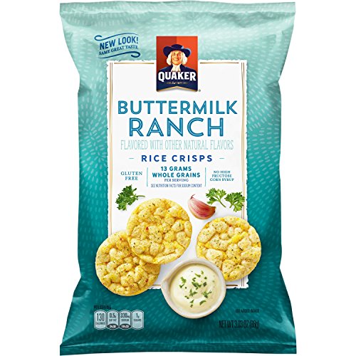 Quaker Rice Crisps, Gluten Free, Buttermilk Ranch, 3.03Oz Bags,