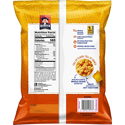 Quaker Rice Crisps, Gluten Free, Cheddar, 6.06Oz Bags, 6 Count