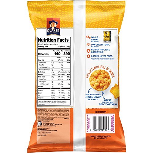 Quaker Rice Crisps, Gluten Free, Cheddar Cheese, 3.03Oz Bags, 12