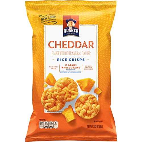 Quaker Rice Crisps, Gluten Free, Cheddar Cheese, 3.03Oz Bags, 12