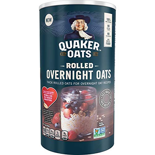 Quaker Rolled Overnight Oats, 19oz Canister